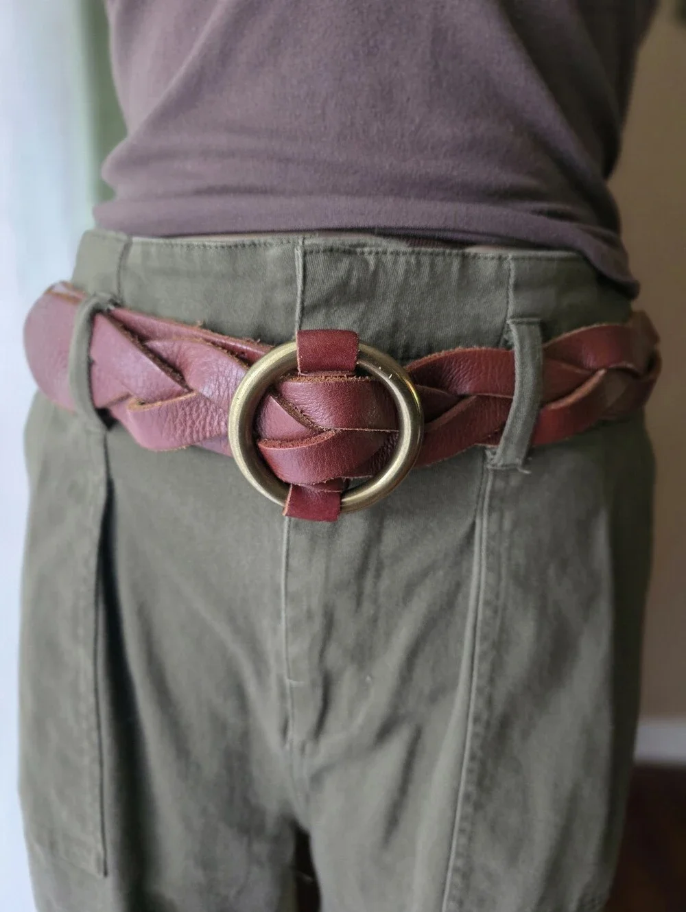 Fossil Braided Leather Belt 39